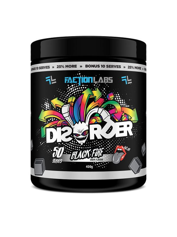 Faction Labs PRE WORKOUT Black Fire / 50 serves Disorder by Faction Labs