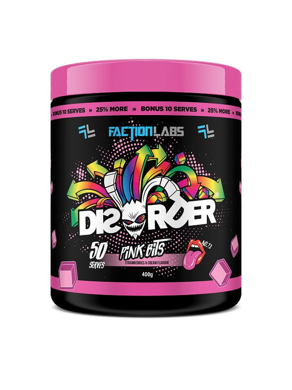 Faction Labs PRE WORKOUT Pink Bits / 50 serves Disorder by Faction Labs