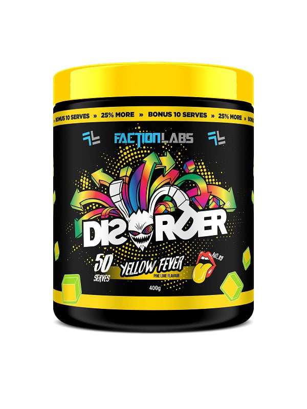 Faction Labs PRE WORKOUT Yellow Fever / 50 serves Disorder by Faction Labs