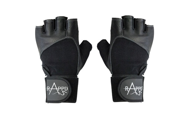 Rappd GLOVES, BELTS AND ACCESSORIES Black / Xsmall Rappd G Force Black Edition Leather Lifting Gloves With Wrist Wrap