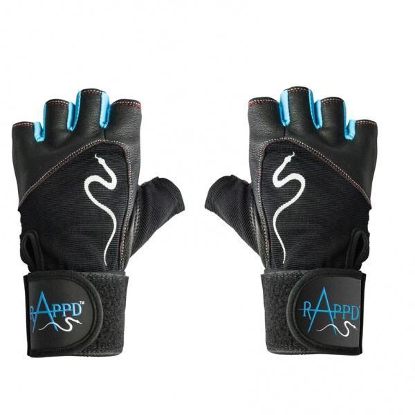 Rappd GLOVES, BELTS AND ACCESSORIES Small / Blue Rappd G Force Leather Lifting Gloves with Wrist Wrap