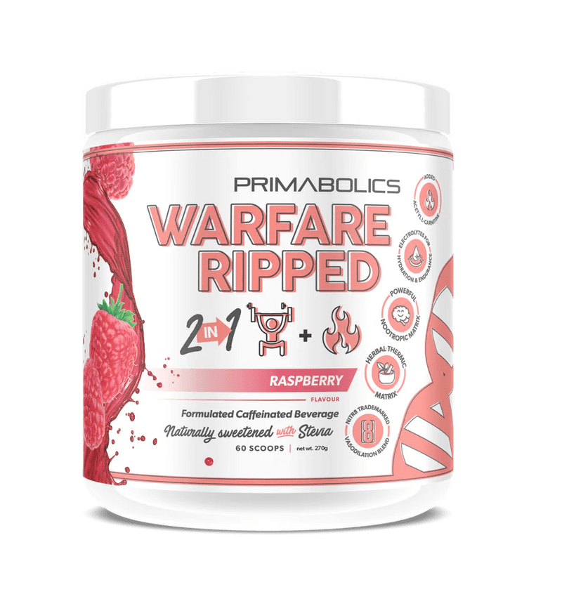 Sydney Health & Nutrition FAT BURNER Raspberry Primabolics Warfare Ripped 2in1 *NEW FORMULA*